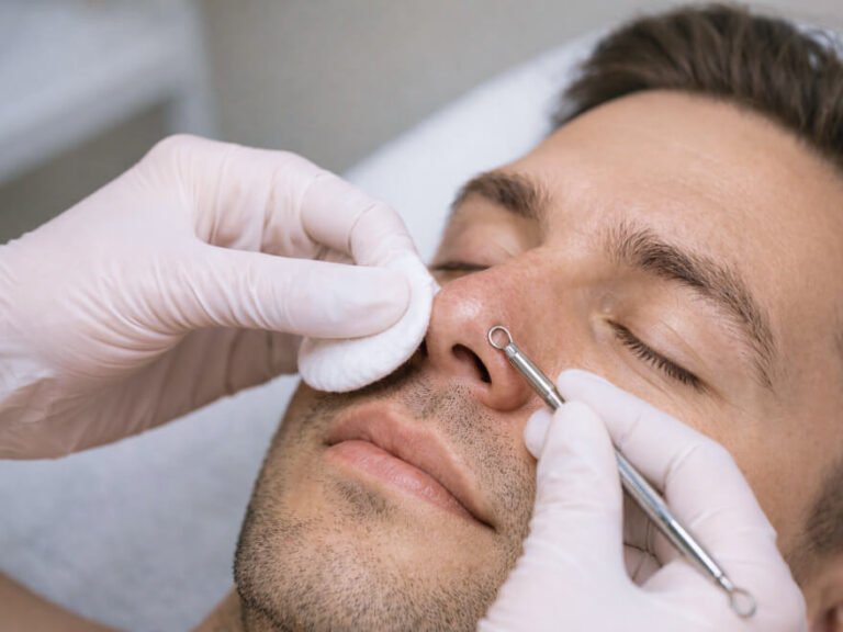 Soin visage point noir avec nettoyage cible sur la zone T